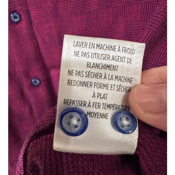 Robert Graham Woven Button Up Long Sleeve Shirt Red Burgundy Navy, size XL - Picture 5 of 9